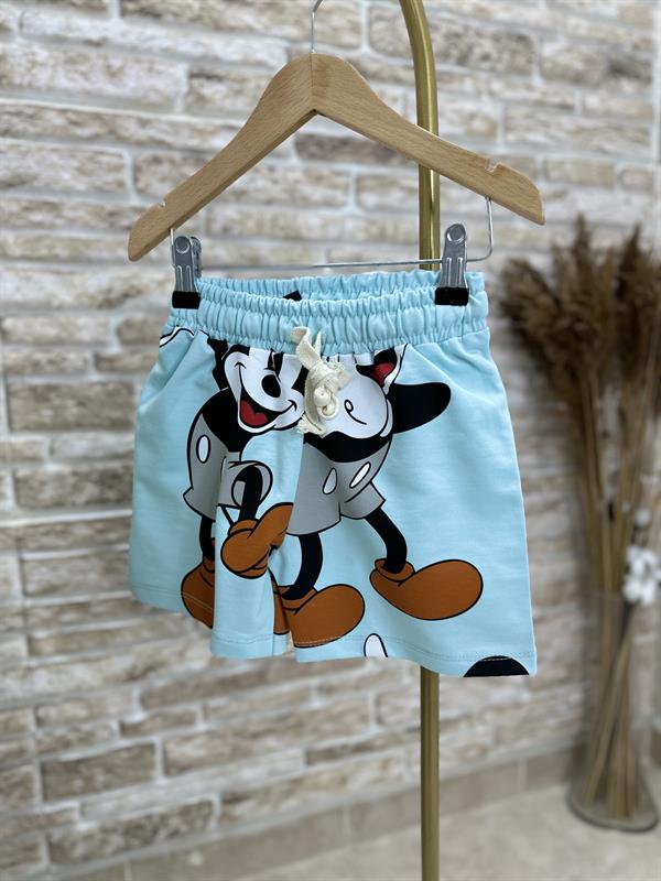Mickey Turkuaz Şortlu Takım