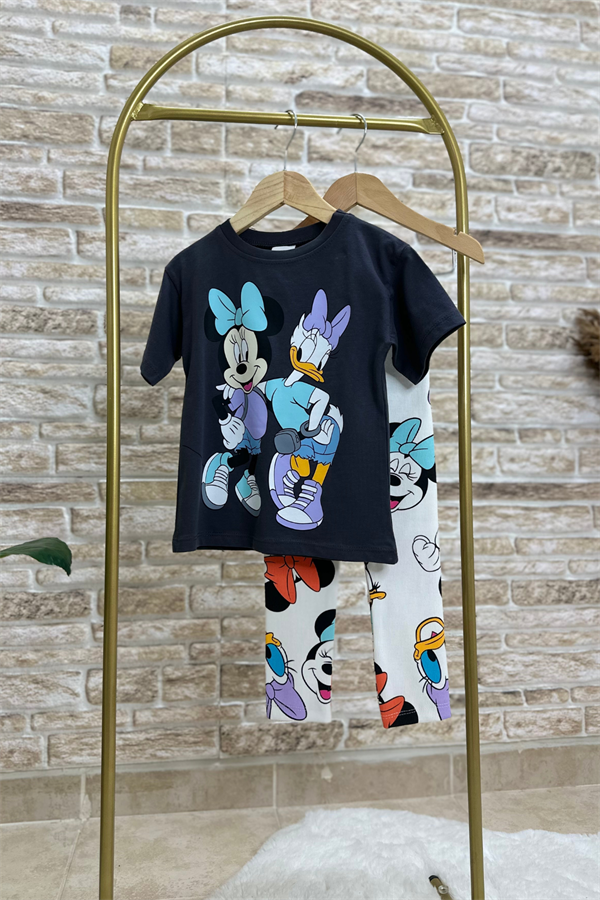 Minnie & Daisy Antrasit Fitilli Tayt Takım