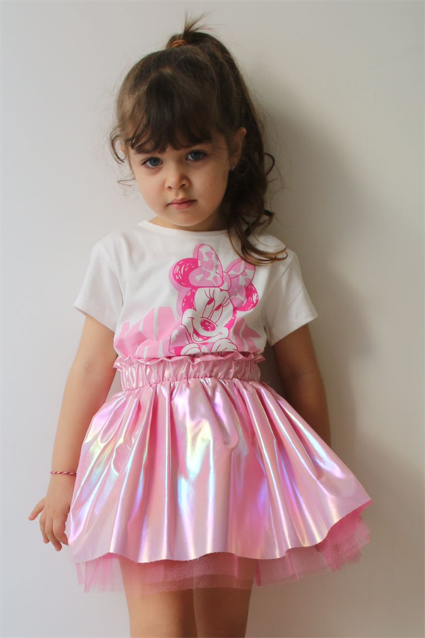Minnie Detaylı Tütülü Bluz Etek Takım
