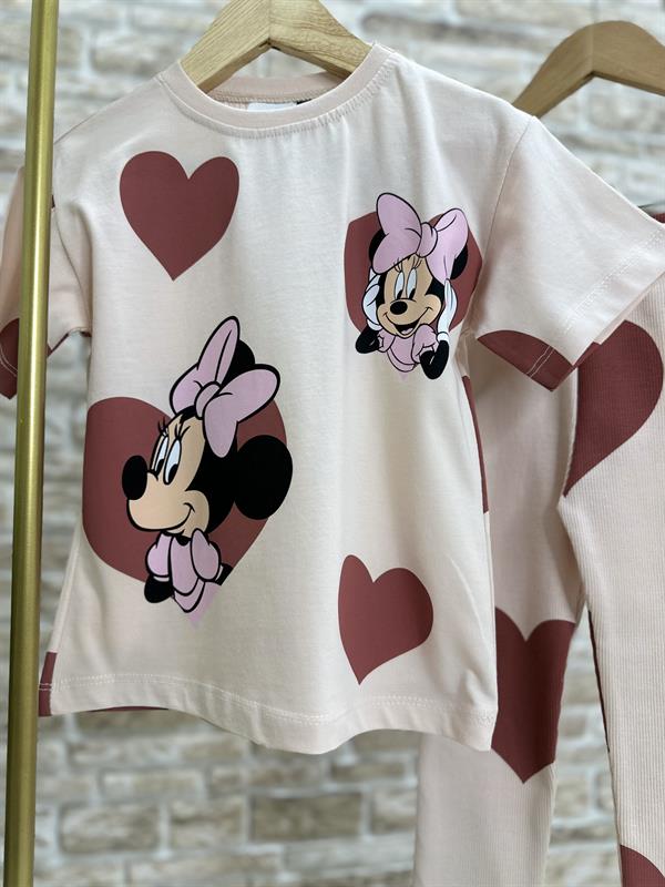Minnie Kalpli Gül Kurusu Fitilli Tayt Takım