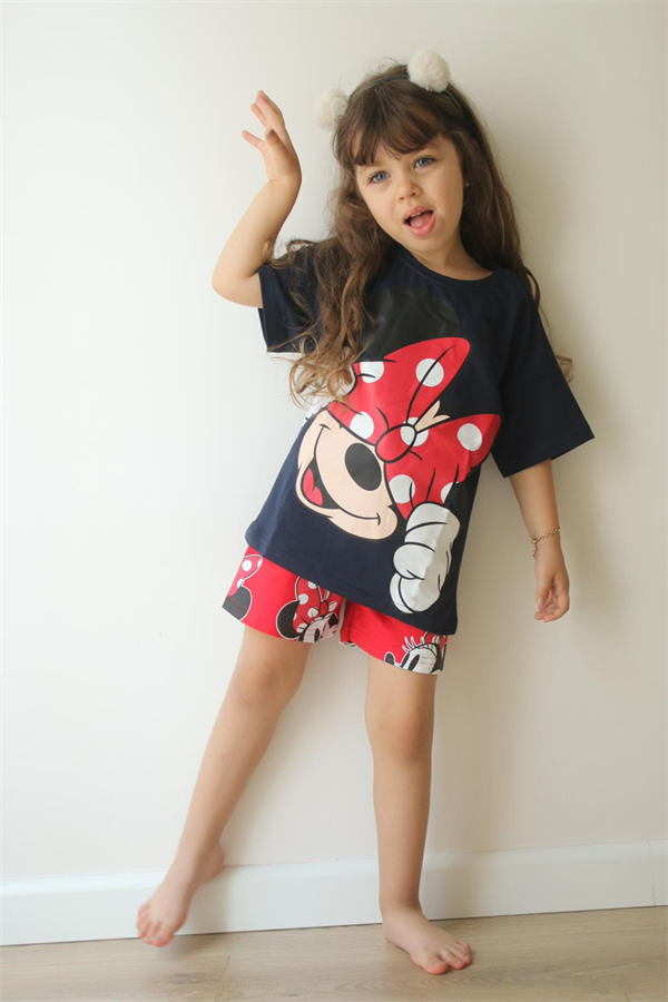 Minnie Laci Kırmızı Şortlu Takım