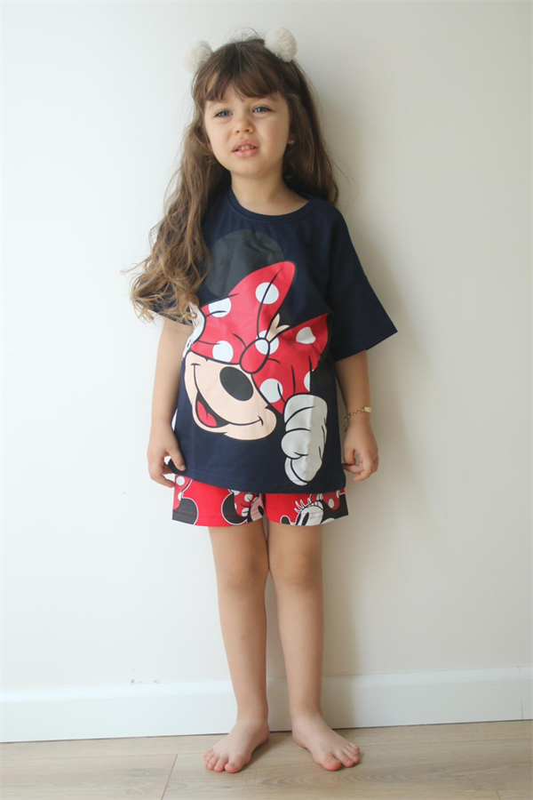 Minnie Laci Kırmızı Şortlu Takım