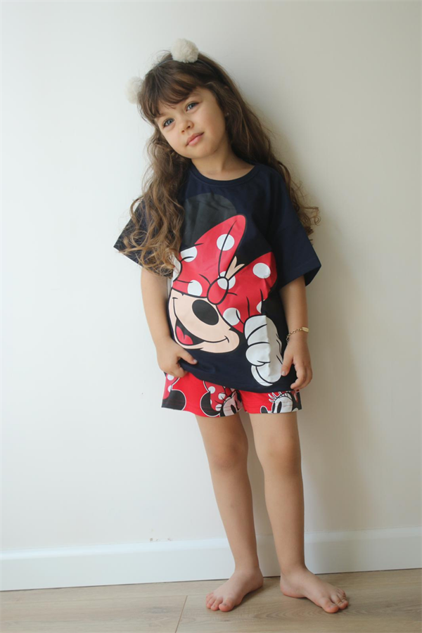 Minnie Laci Kırmızı Şortlu Takım
