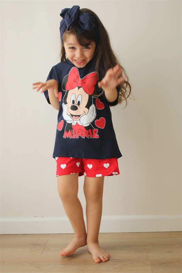 Minnie Laci Kırmızı Şortlu Takım