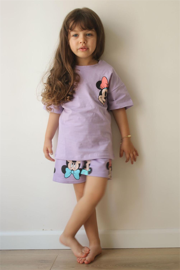 Minnie Lila Şortlu Takım