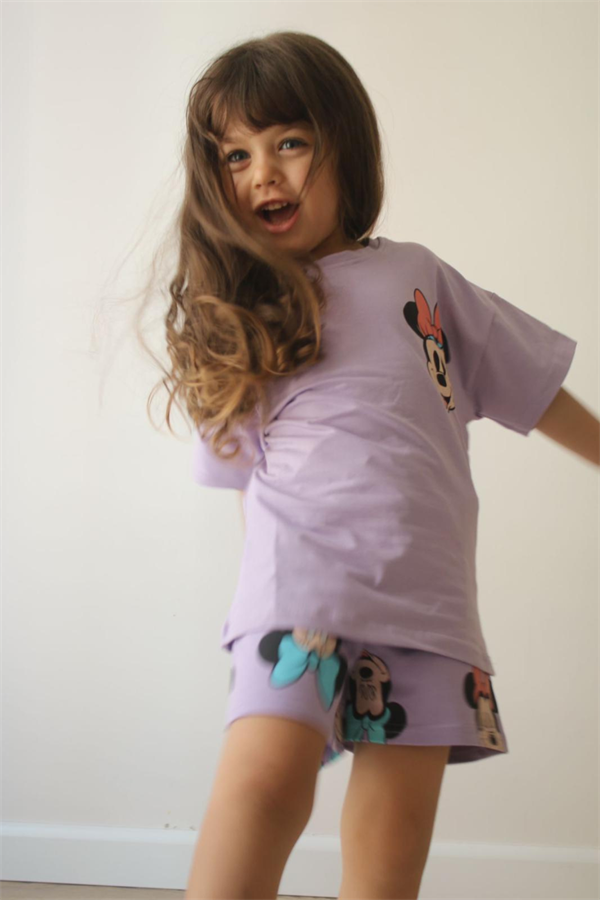 Minnie Lila Şortlu Takım