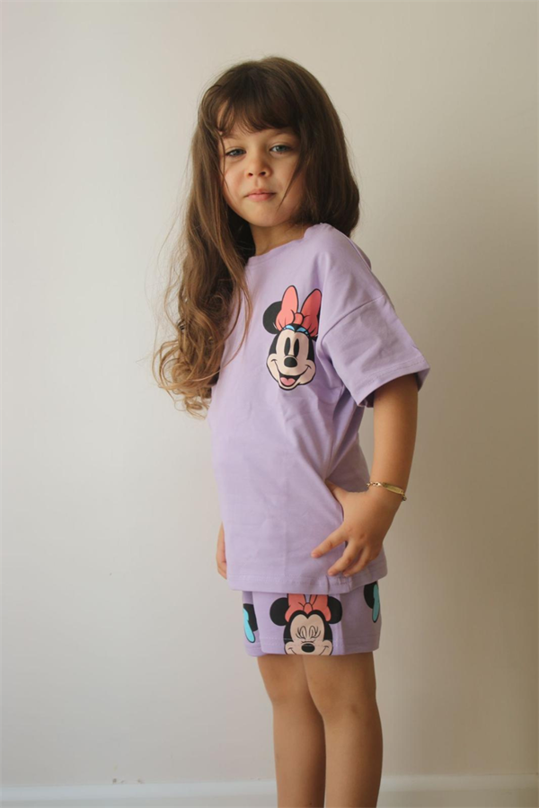 Minnie Lila Şortlu Takım