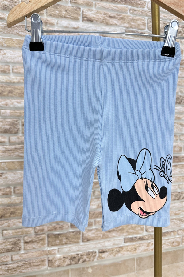 Minnie Mavi Fitilli Biker Tayt Takım