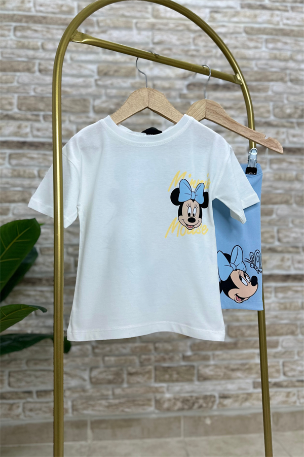 Minnie Mavi Fitilli Biker Tayt Takım
