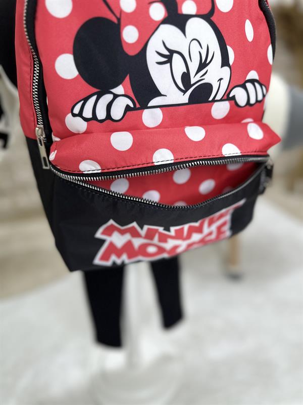 Minnie Mouse Baskı Puantiyeli Kırmızı Çanta