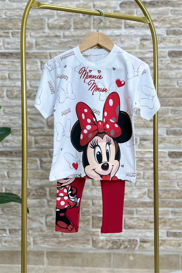 Minnie Mouse Kırmızı Tayt Takım