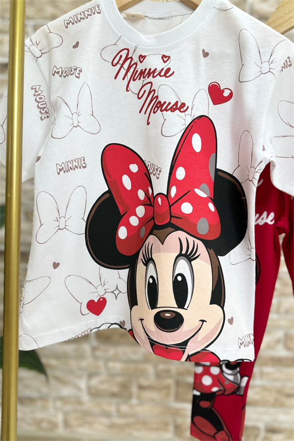 Minnie Mouse Kırmızı Tayt Takım