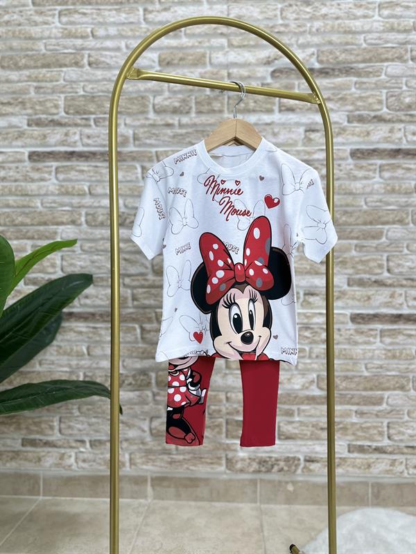 Minnie Mouse Kırmızı Tayt Takım