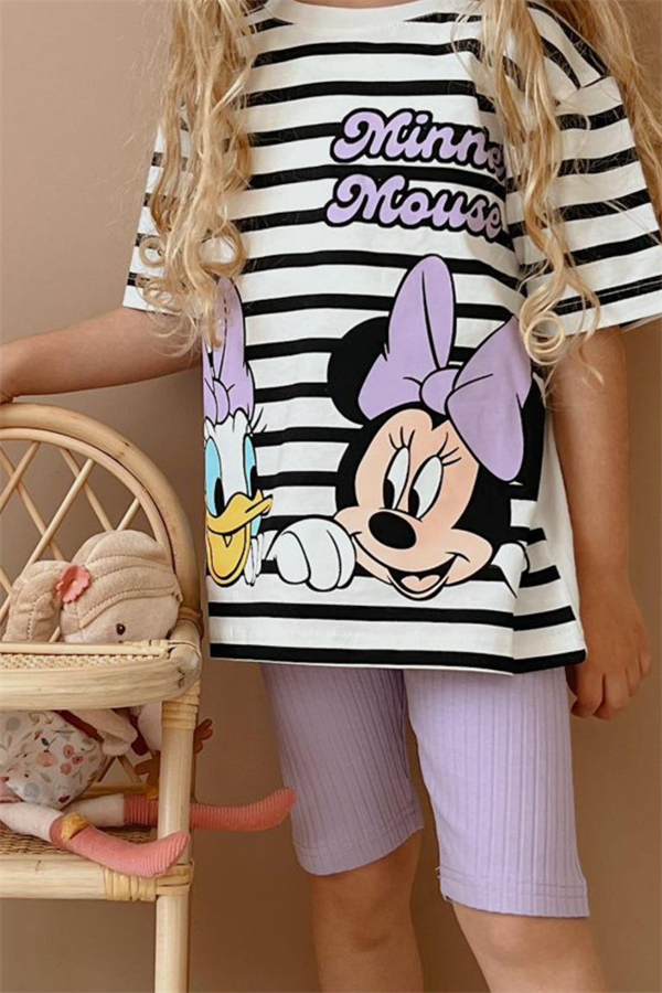 Minnie Mouse Lila Biker Tayt Takım