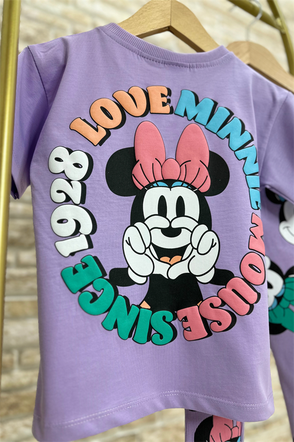 Minnie Mouse Lila Tayt Fitilli Takım