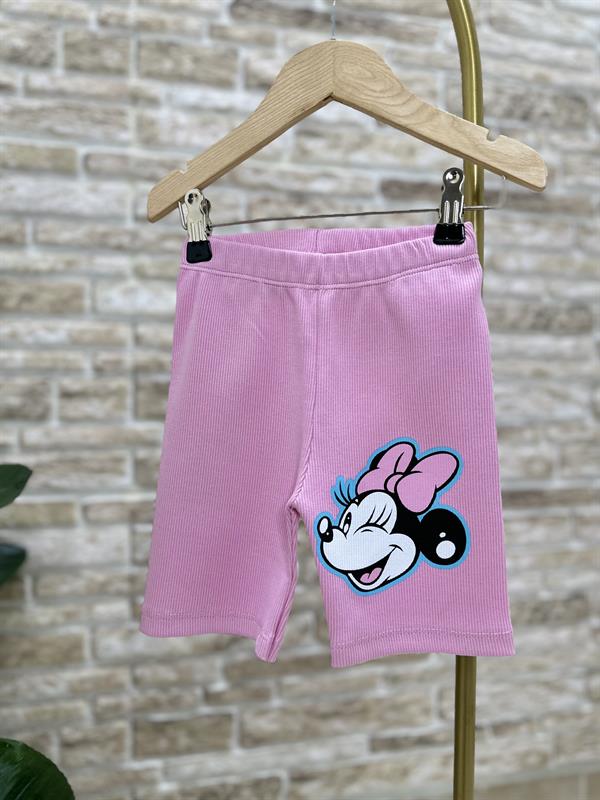 Minnie Siyah Pembe Biker Tayt Takım