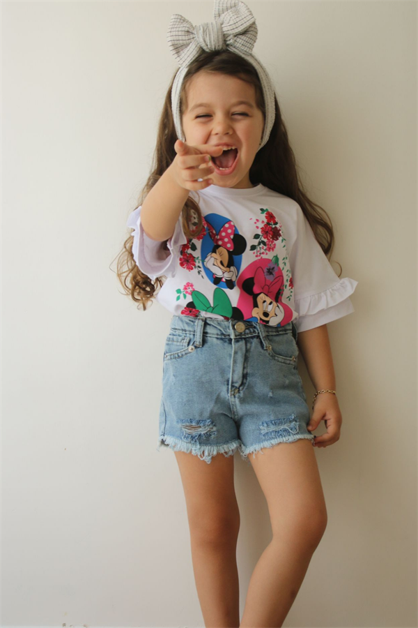 Minnie Tshirt  Denim Şortlu Takım