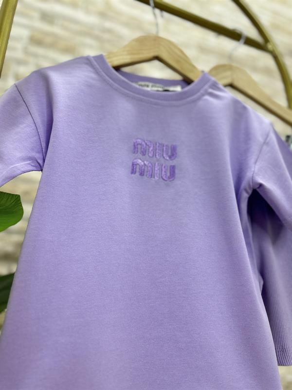 Miu Miu Lila Biker Tayt Takım