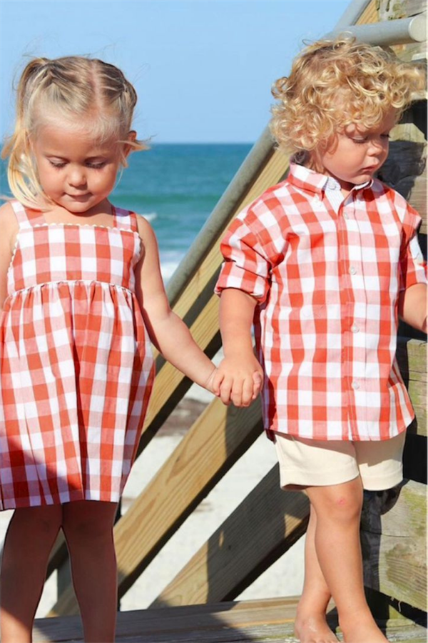 Müslin Gömlekli Pötikareli Şortlu Takım