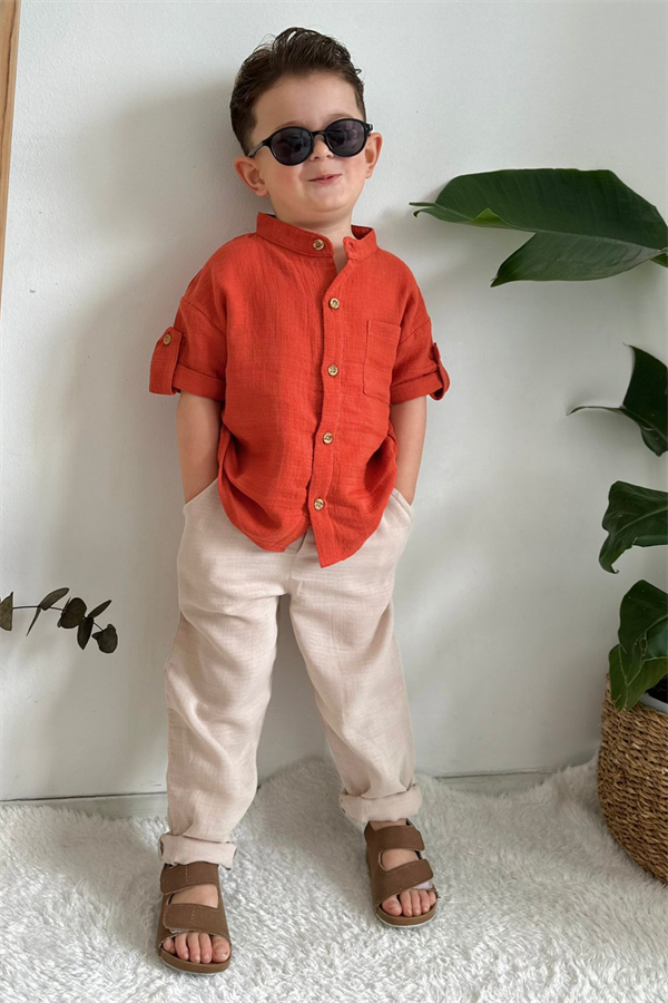 Müslin Kiremit Krem Takım