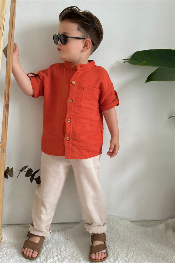 Müslin Kiremit Krem Takım