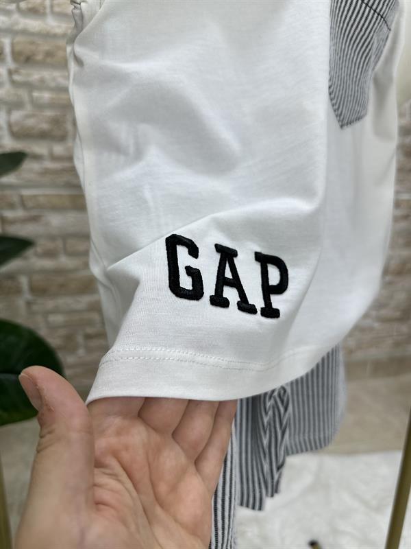 Nakışlı Gap Siyah Şortlu Takım