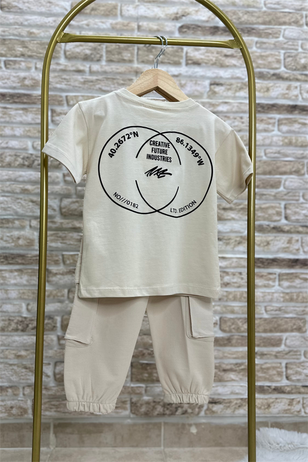 Next Bej Tshirt Eşofman Takım