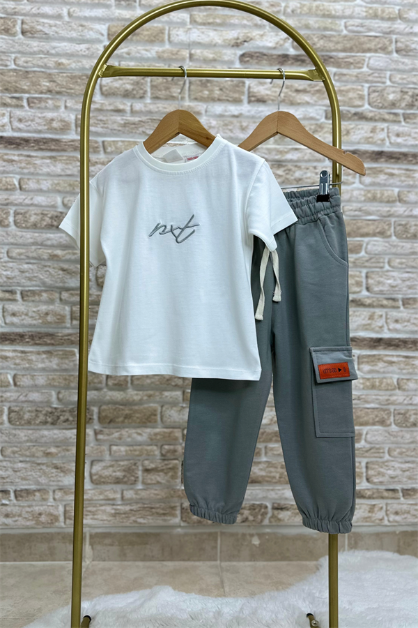 Erkek Çocuk Next Gri Kargo Cepli Eşofman Takım