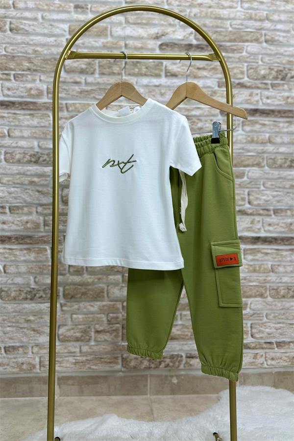 Next Yağ Yeşili Kargo Cepli Eşofman Takım