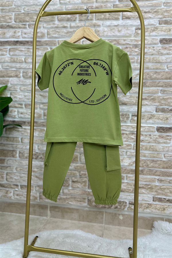 Next Yağ Yeşili Tshirt Eşofman Takım