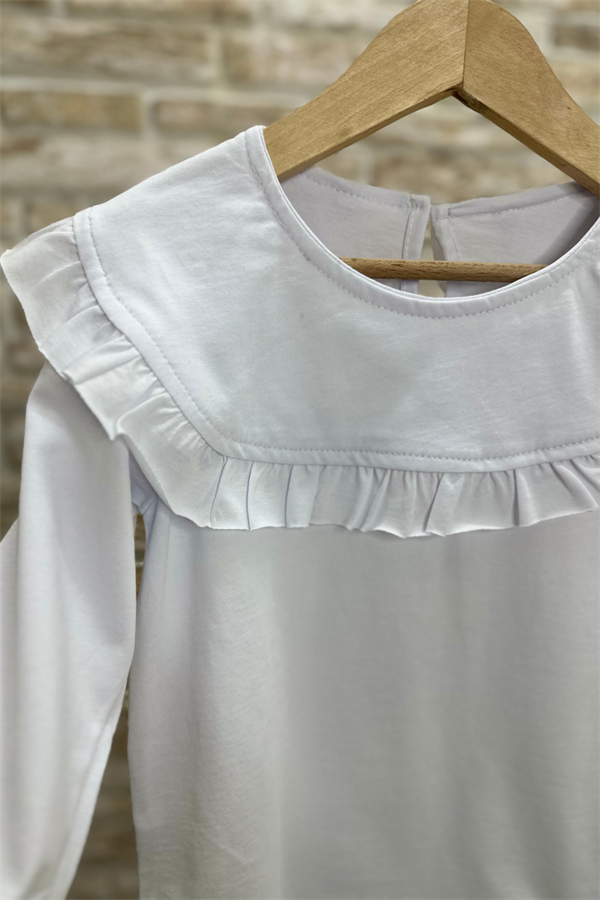 Önlük Yaka Beyaz Bluz