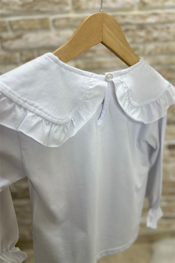 Önlük Yaka Beyaz Bluz