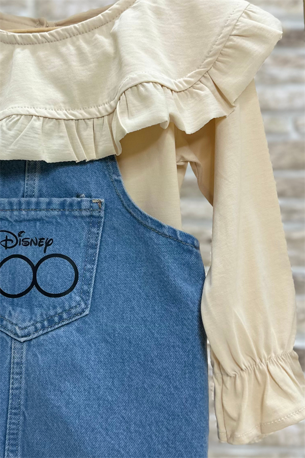 Önlük Yaka Krem Bluz