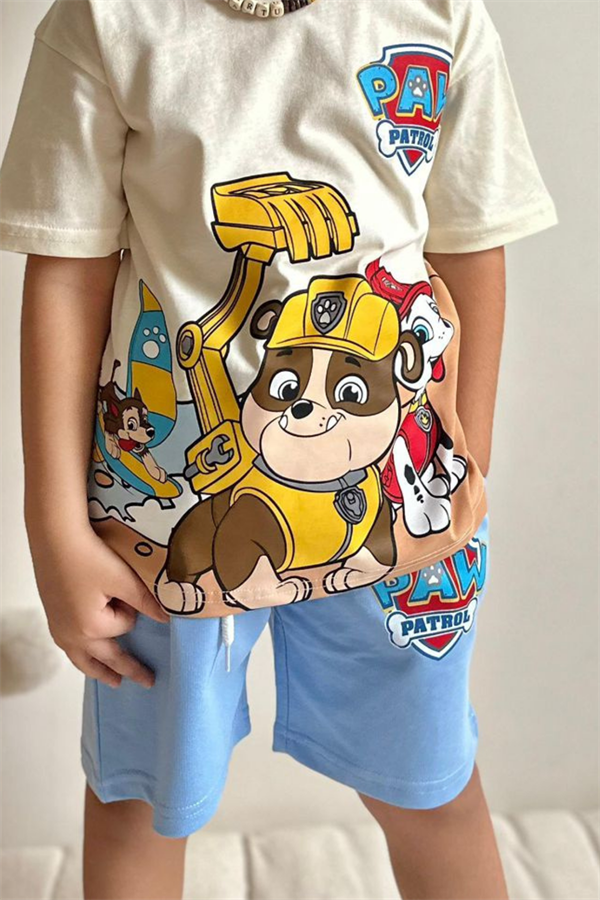 Pawpatrol Bej Mavi Şortlu Takım