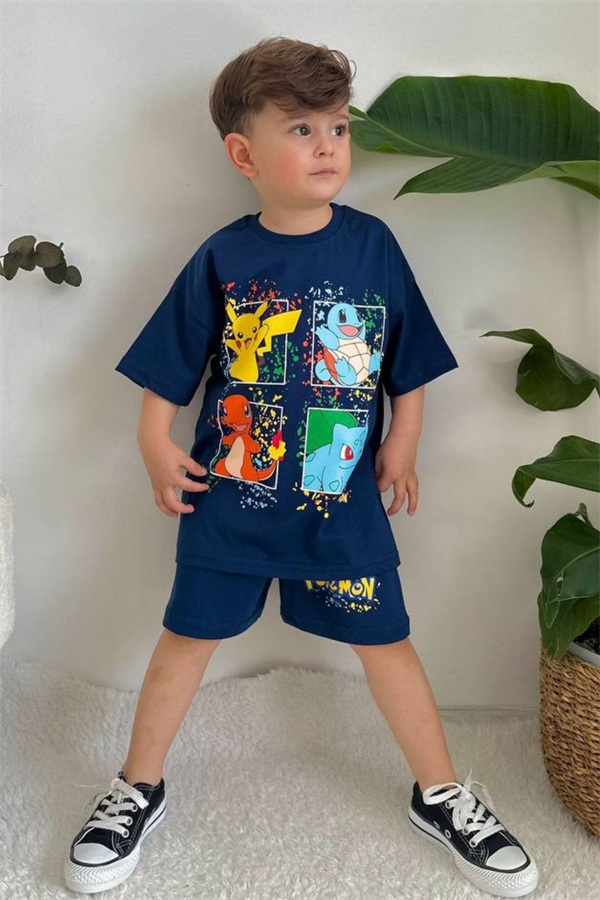 Pokemon Lacivert Şortlu Takım