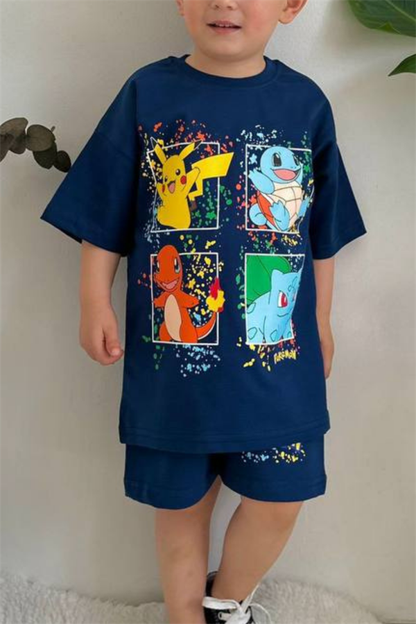 Pokemon Lacivert Şortlu Takım