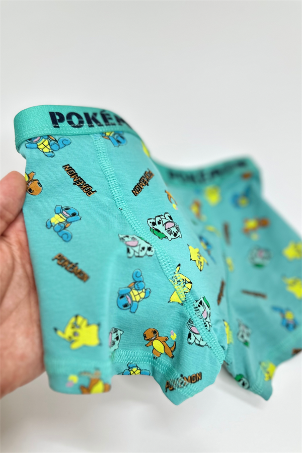 Erkek Çocuk Pokemon Yeşil Desenli Boxer