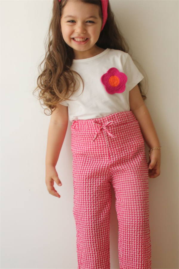 Pötikareli Çiçekli Pantolon Takım