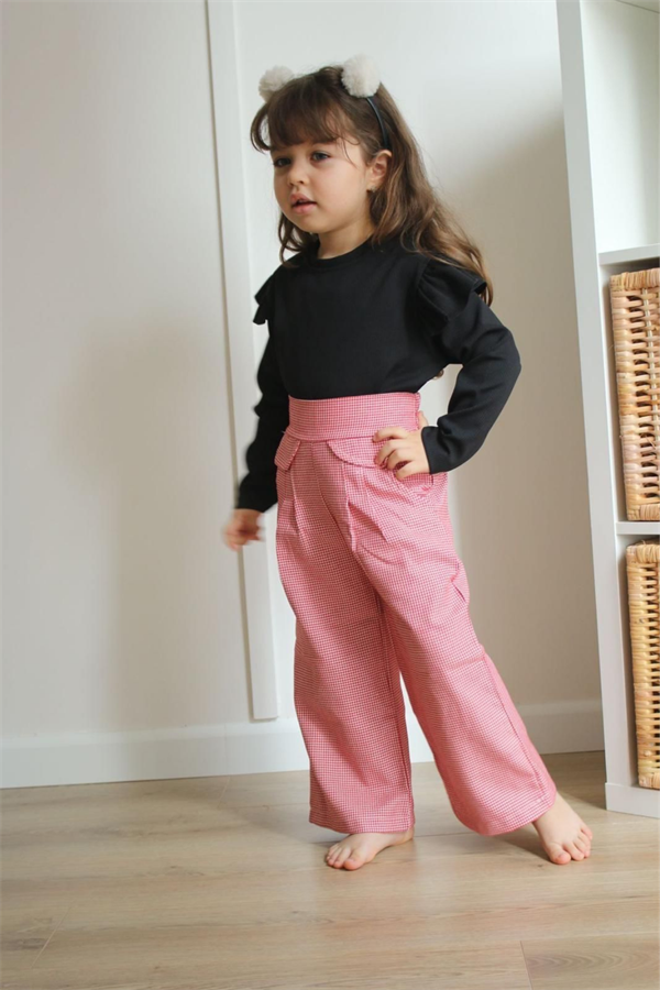 Pötikareli Pantolon & Bluz Takım