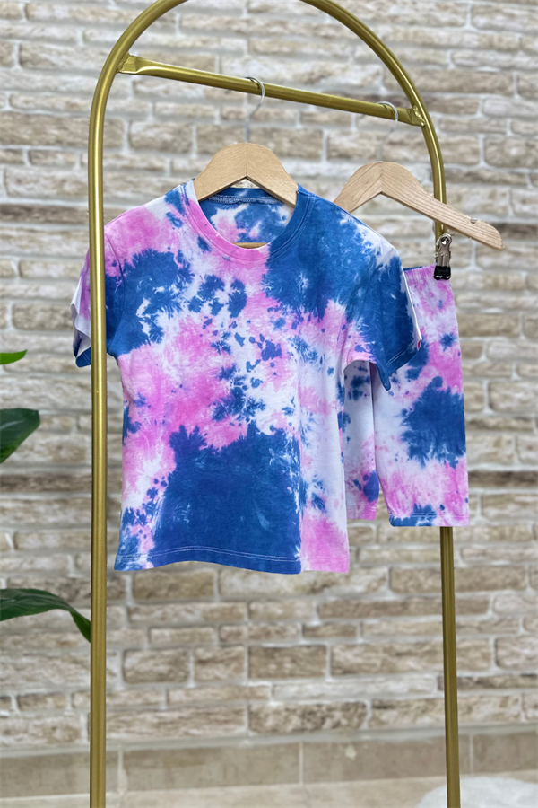 Renkli Trend Batik Biker Penye Tayt Takım