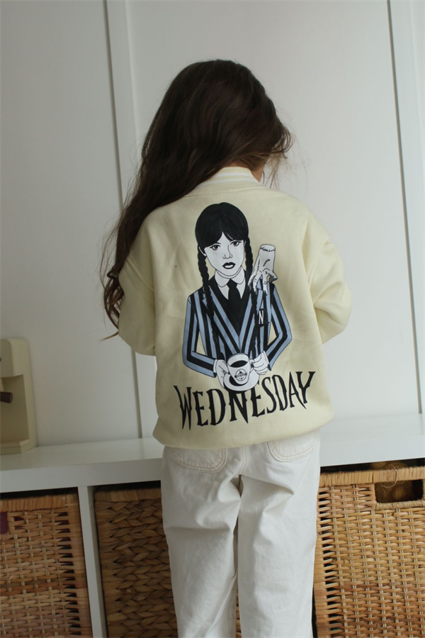 Kız Çocuk Şardonlu Krem Kolej Ceket