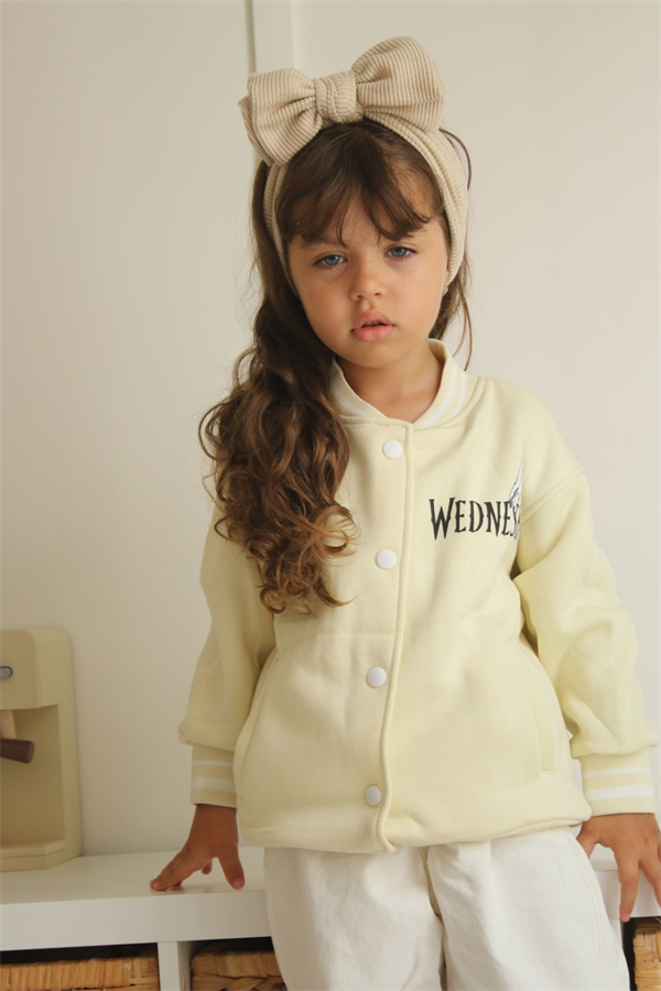 Kız Çocuk Şardonlu Krem Kolej Ceket