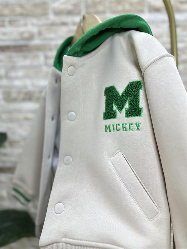 Şardonlu Mickey Yeşil Kolej Ceket