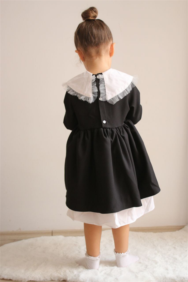 Siyah Astarlı Yakalı Elbise