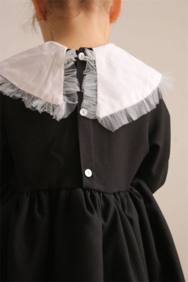 Siyah Astarlı Yakalı Elbise