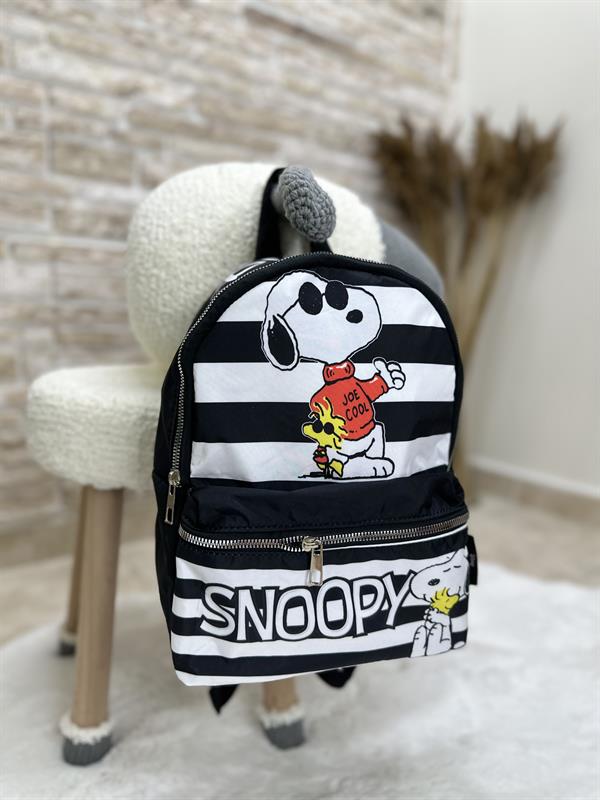 Snopy Baskı Siyah Beyaz Çanta