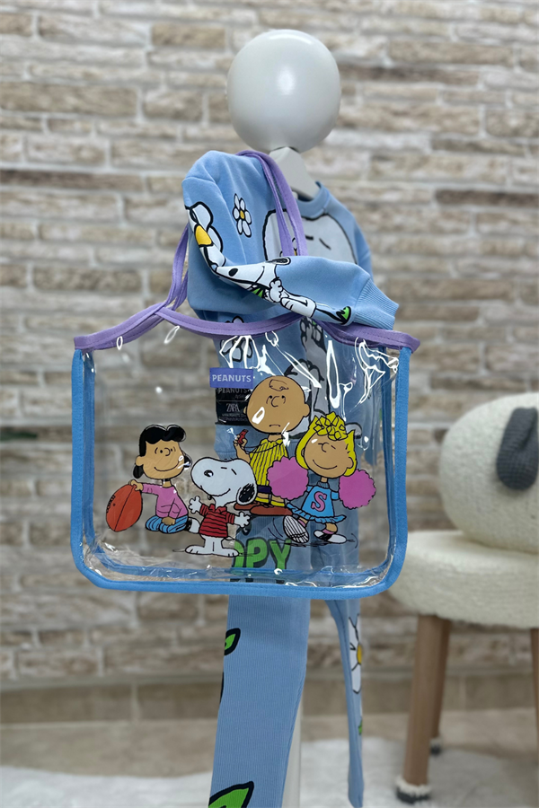 Snopy Penuts Şeffaf Kol Çantası