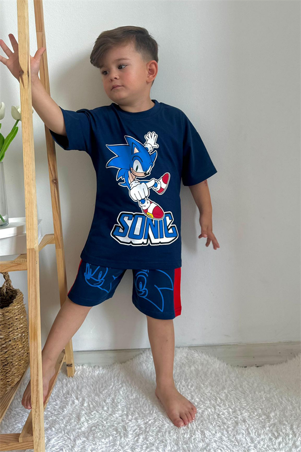 Sonic Lacivert Şortlu Takım