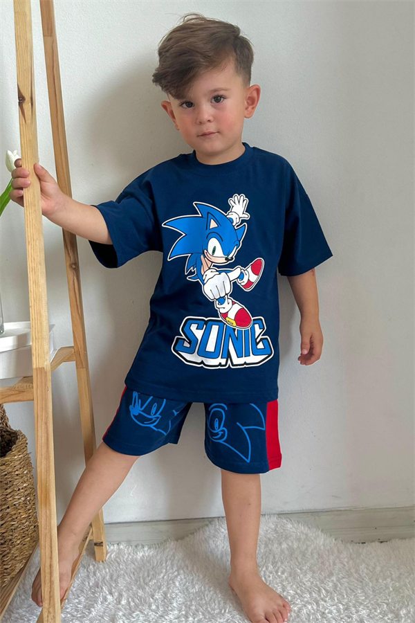 Sonic Lacivert Şortlu Takım