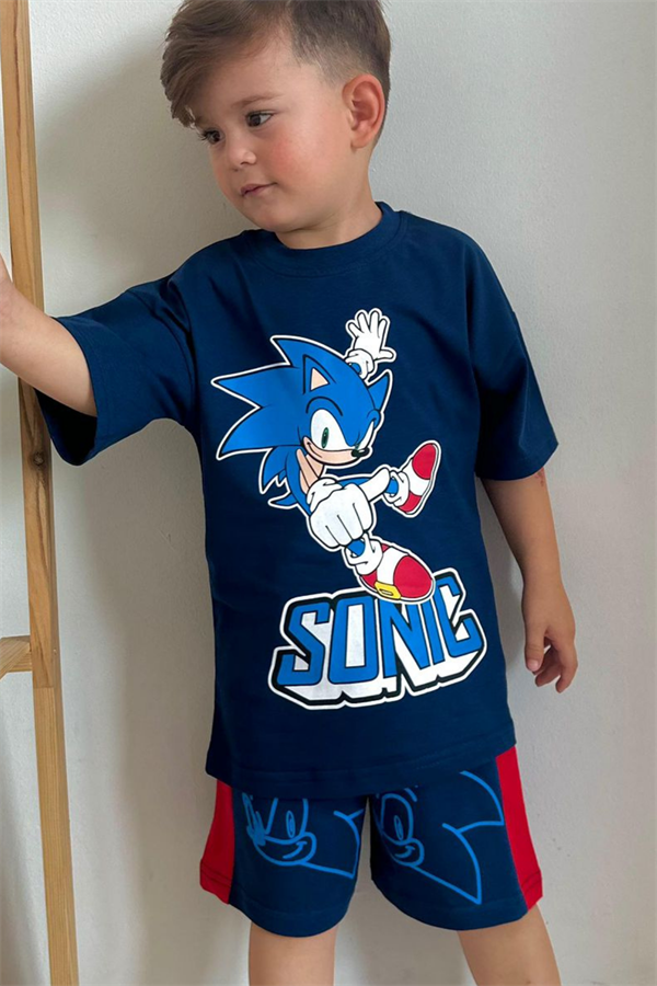 Sonic Lacivert Şortlu Takım